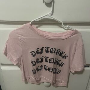 Pink Deftones Graphic Crop Top